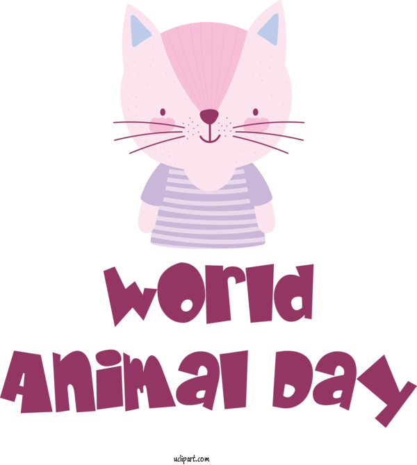 Free Holidays Cat Small Kitten For World Animal Day Clipart Transparent Background