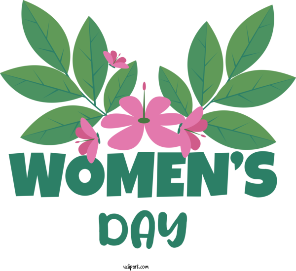 Free Holidays Leaf Logo Font For International Women's Day Clipart Transparent Background