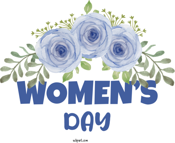 Free Holidays Flower Floral Design Blue Rose For International Women's Day Clipart Transparent Background