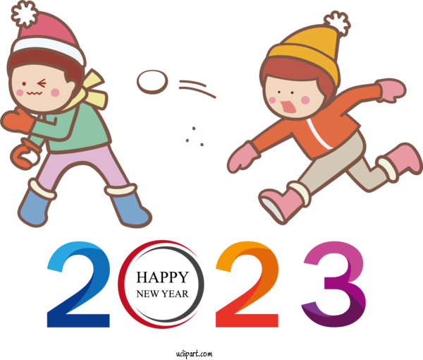 Free Holidays Animation Drawing Cartoon For New Year 2023 Clipart Transparent Background