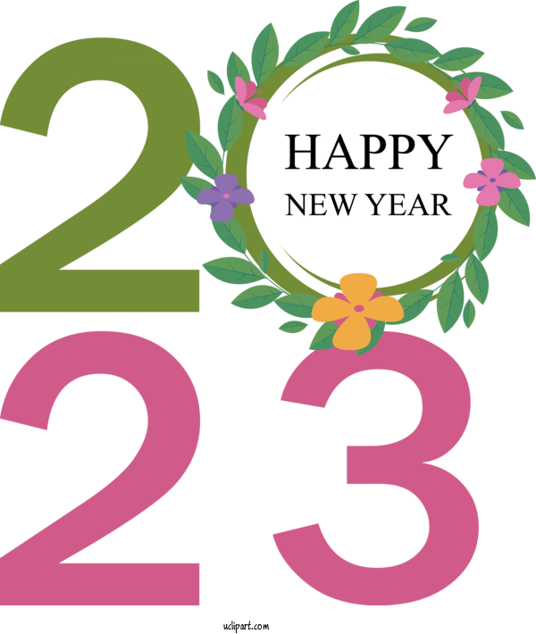 Free Holidays Flower Nouvel An 2020 Drawing For New Year 2023 Clipart Transparent Background