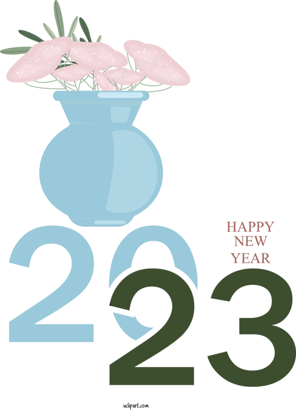 Free Holidays Design Flower Logo For New Year 2023 Clipart Transparent Background