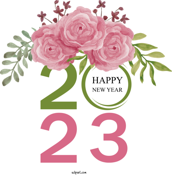 Free Holidays Floral Design Flower Flower Bouquet For New Year 2023 Clipart Transparent Background