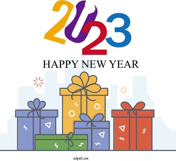 Free Holidays Logo Design Christmas For New Year 2023 Clipart Transparent Background