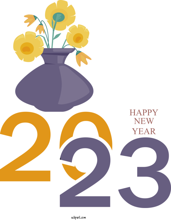 Free Holidays Logo Design Flower For New Year 2023 Clipart Transparent Background