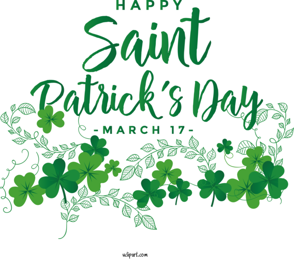 Free Holidays St. Patrick's Day Shamrock Holiday For Saint Patricks Day Clipart Transparent Background