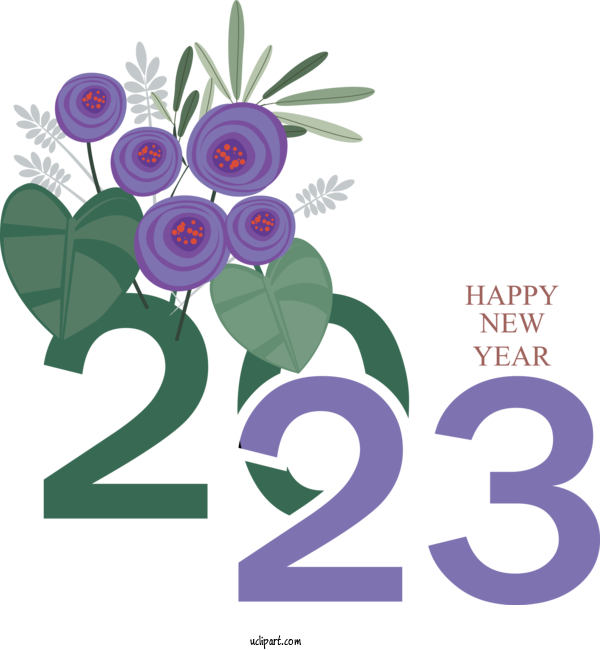 Free Holidays Floral Design Design Cut Flowers For New Year 2023 Clipart Transparent Background