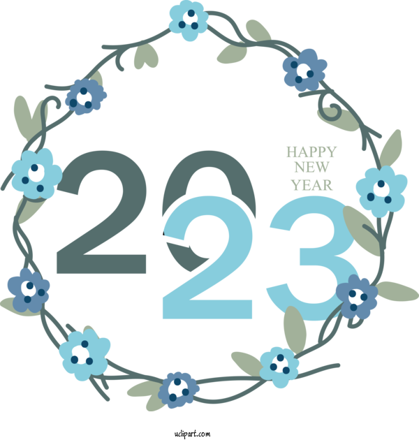 Free Holidays Flower Floral Design FLOWER FRAME For New Year 2023 Clipart Transparent Background