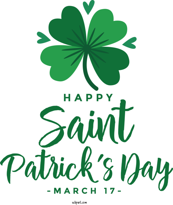 Free Holidays Leaf Flower Logo For Saint Patricks Day Clipart Transparent Background