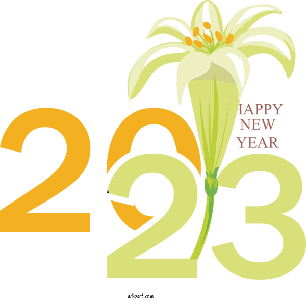 Free Holidays Flower Logo Design For New Year 2023 Clipart Transparent Background