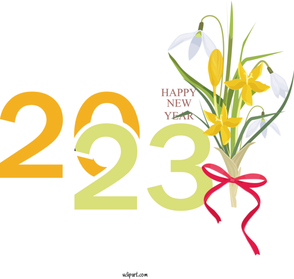 Free Holidays Flower Floral Design Cut Flowers For New Year 2023 Clipart Transparent Background