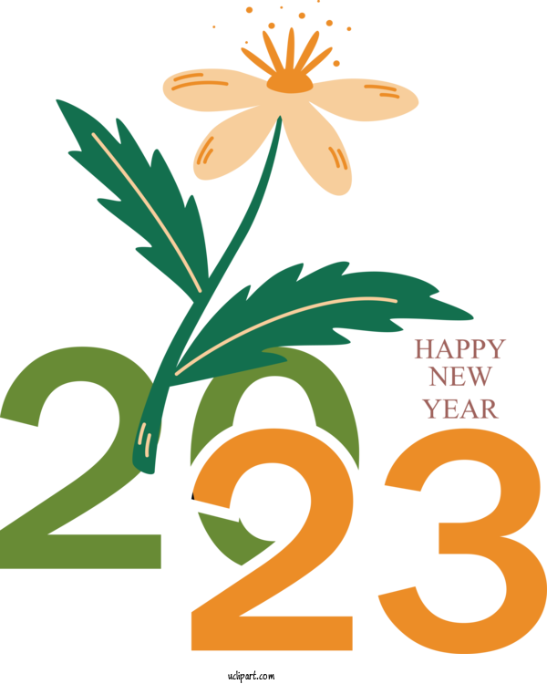 Free Holidays Cut Flowers Leaf Plant Stem For New Year 2023 Clipart Transparent Background