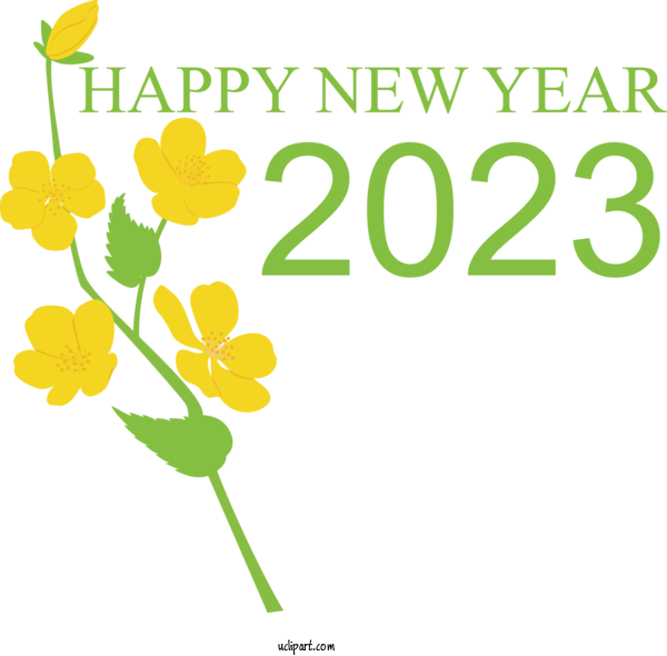 Free Holidays Floral Design Leaf Plant Stem For New Year 2023 Clipart Transparent Background