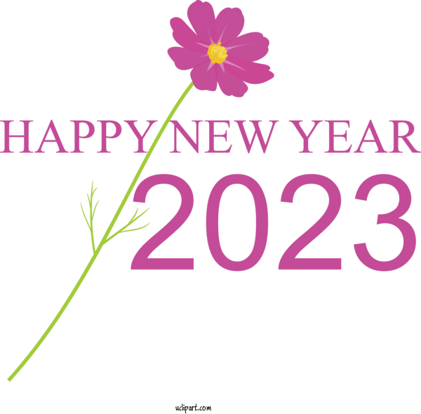 Free Holidays Plant Stem Cut Flowers Floral Design For New Year 2023 Clipart Transparent Background