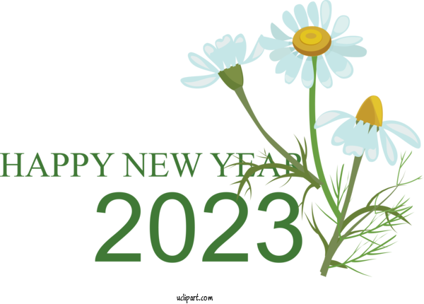 Free Holidays Oxeye Daisy Roman Chamomile Logo For New Year 2023 Clipart Transparent Background