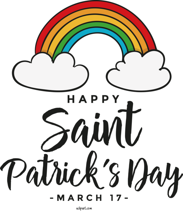 Free Holidays Design Line Happiness For Saint Patricks Day Clipart Transparent Background