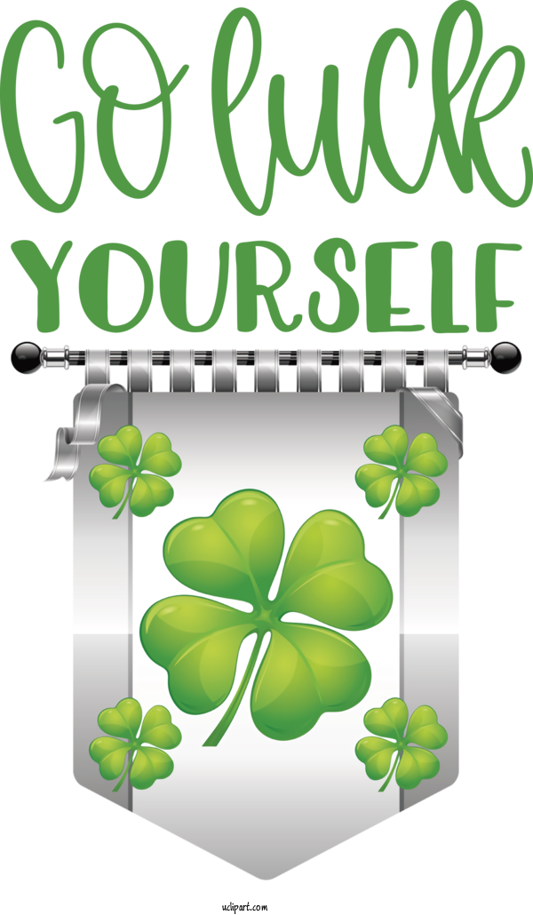 Free Holidays Clover Four Leaf Clover Shamrock For Saint Patricks Day Clipart Transparent Background