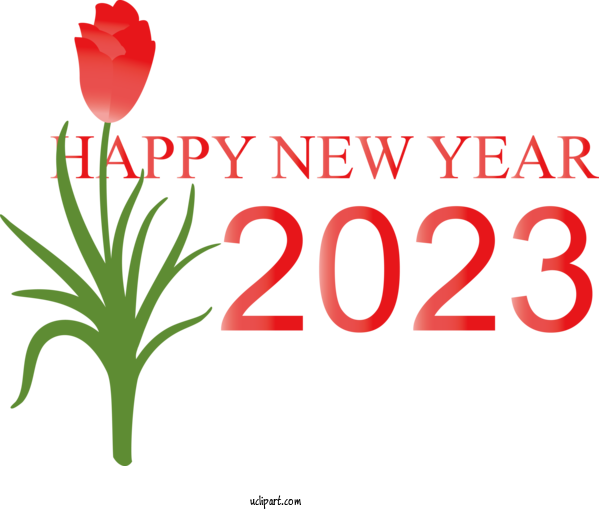 Free Holidays Cut Flowers Plant Stem For New Year 2023 Clipart Transparent Background
