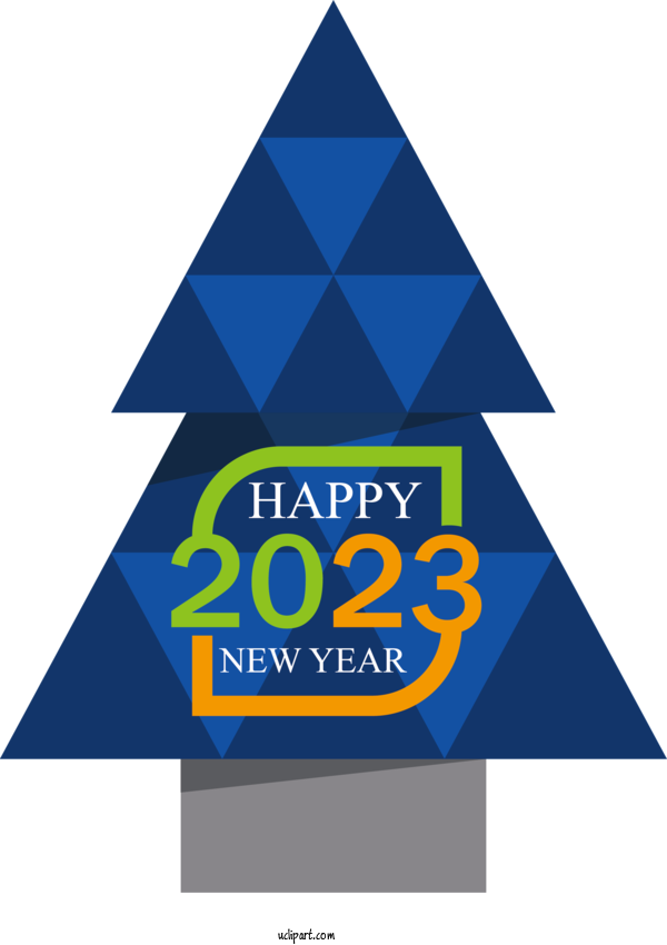 Free Holidays Logo Triangle Font For New Year 2023 Clipart Transparent Background