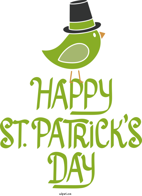 Free Holidays Logo Green Text For Saint Patricks Day Clipart Transparent Background