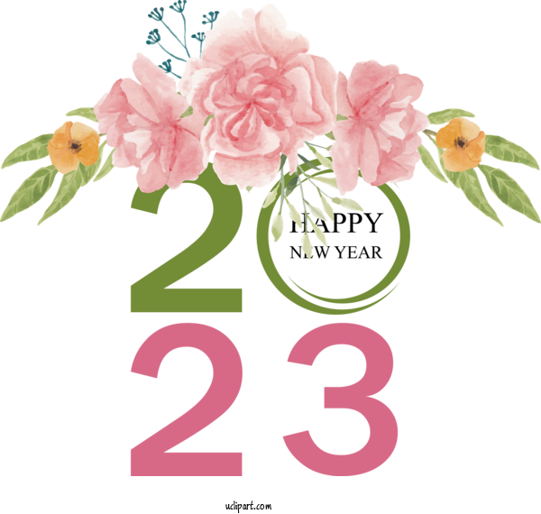 Free Holidays Calendar Aztec Sun Stone Floral Design For New Year 2023 Clipart Transparent Background