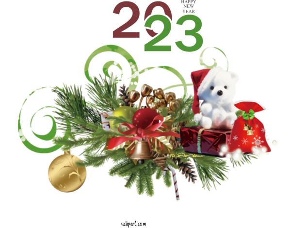 Free Holidays New Year Christmas 2022 For New Year 2023 Clipart Transparent Background