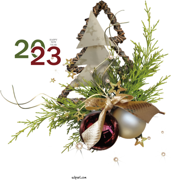 Free Holidays Christmas New Year Christmas Tree For New Year 2023 Clipart Transparent Background