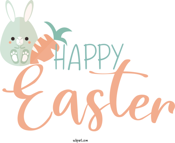 Free Holidays Rabbit Hares Logo For Easter Clipart Transparent Background