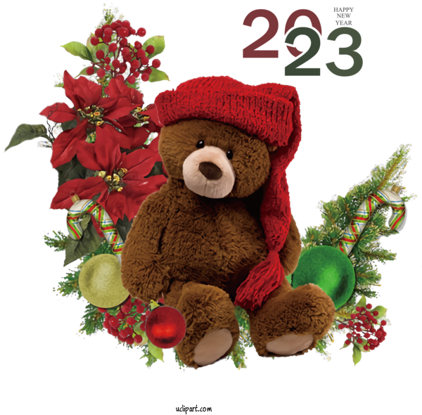 Free Holidays Bears Christmas Bauble For New Year 2023 Clipart Transparent Background