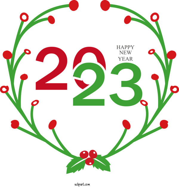 Free Holidays New Year Floral Design Holiday For New Year 2023 Clipart Transparent Background