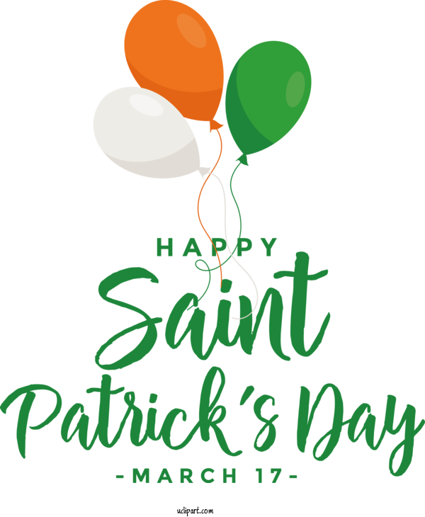 Free Holidays Logo Design Balloon For Saint Patricks Day Clipart Transparent Background