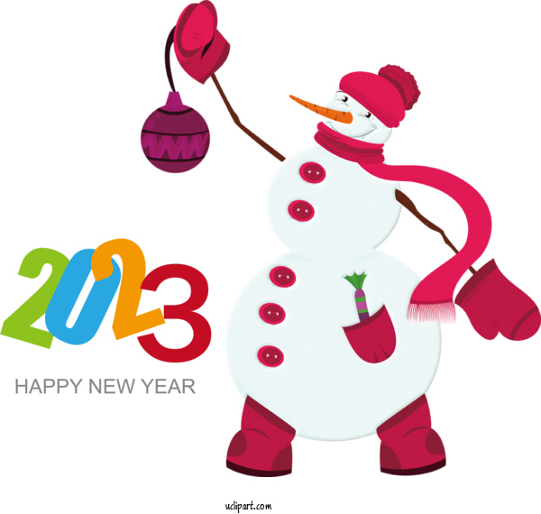 Free Holidays 2022 Happy New Year Celebration ! New Year Snowman For New Year 2023 Clipart Transparent Background
