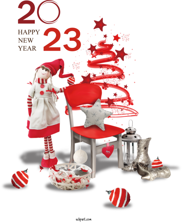 Free Holidays Rudolph Mrs. Claus Christmas For New Year 2023 Clipart Transparent Background