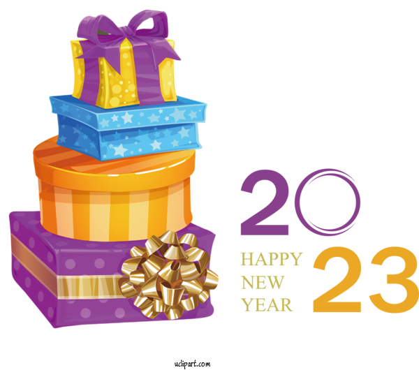 Free Holidays Gift Birthday Happy Birthday Gift Box For New Year 2023 Clipart Transparent Background