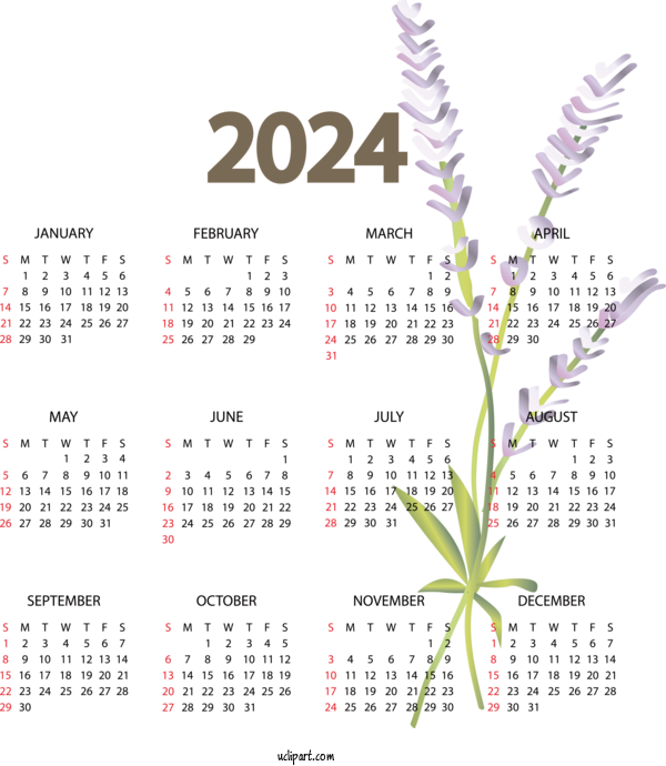 Free Life CeBIT 2014 Flower Line For Yearly Calendar Clipart Transparent Background