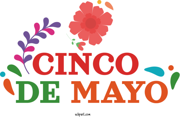 Free Holidays Floral Design Design Logo For Cinco De Mayo Clipart Transparent Background