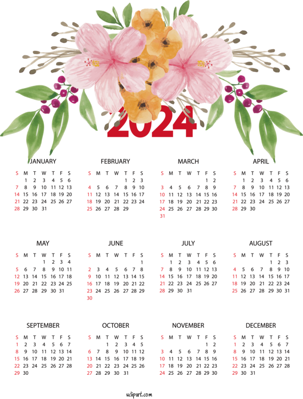 Free Life Floral Design Flower Flower Bouquet For Yearly Calendar Clipart Transparent Background