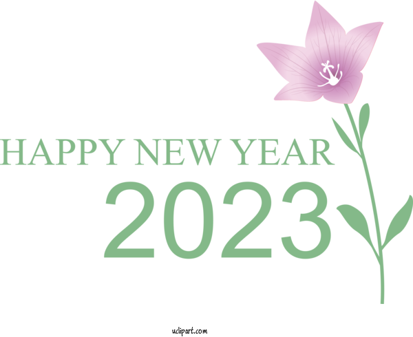 Free Holidays Flower Plant Stem Logo For New Year 2023 Clipart Transparent Background