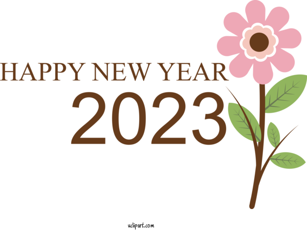 Free Holidays Floral Design Flower Logo For New Year 2023 Clipart Transparent Background