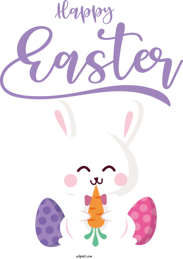 Free Holidays Easter Bunny Flower Cartoon For Easter Clipart Transparent Background