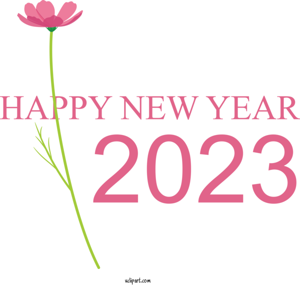 Free Holidays Plant Stem Cut Flowers Logo For New Year 2023 Clipart Transparent Background