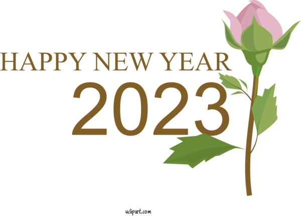 Free Holidays Leaf Plant Stem Logo For New Year 2023 Clipart Transparent Background