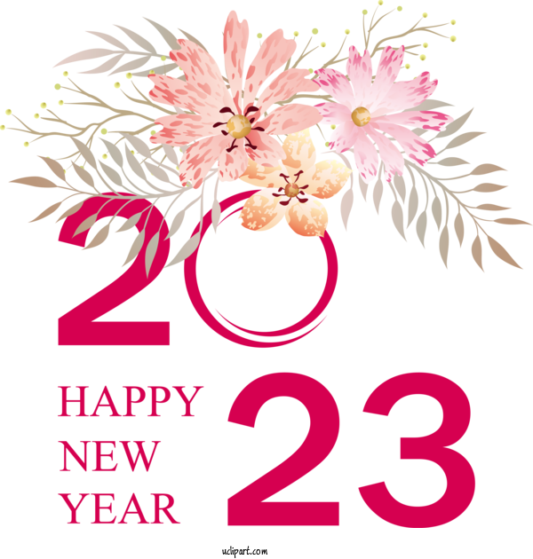 Free Holidays Clip Art For Fall Flower Floral Design For New Year 2023 Clipart Transparent Background