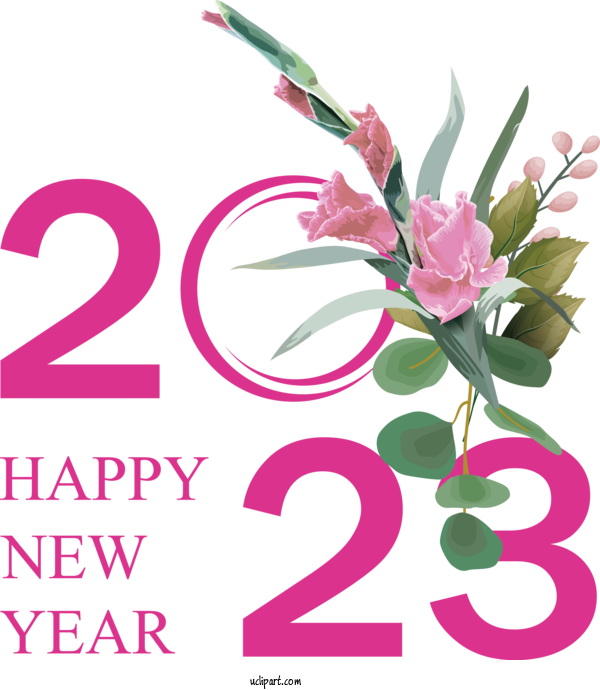 Free Holidays Floral Design Flower Cut Flowers For New Year 2023 Clipart Transparent Background