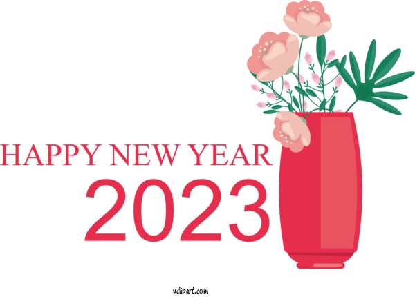 Free Holidays Floral Design New Year New York For New Year 2023 Clipart Transparent Background