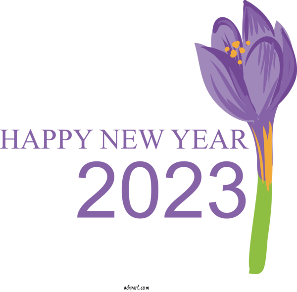 Free Holidays Flower Logo Crocus For New Year 2023 Clipart Transparent Background