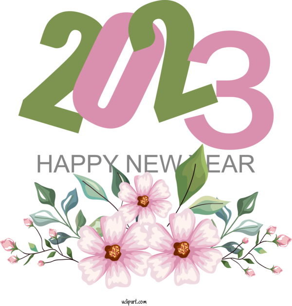 Free Holidays Flower Floral Design Cut Flowers For New Year 2023 Clipart Transparent Background