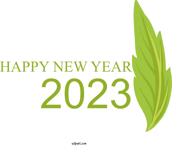 Free Holidays Font Logo Leaf For New Year 2023 Clipart Transparent Background