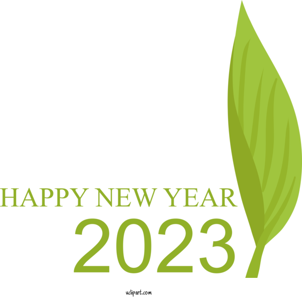 Free Holidays Leaf Logo Font For New Year 2023 Clipart Transparent Background
