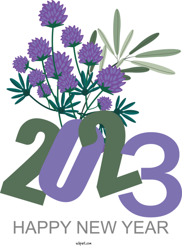 Free Holidays Flower Vase Floral Design For New Year 2023 Clipart Transparent Background